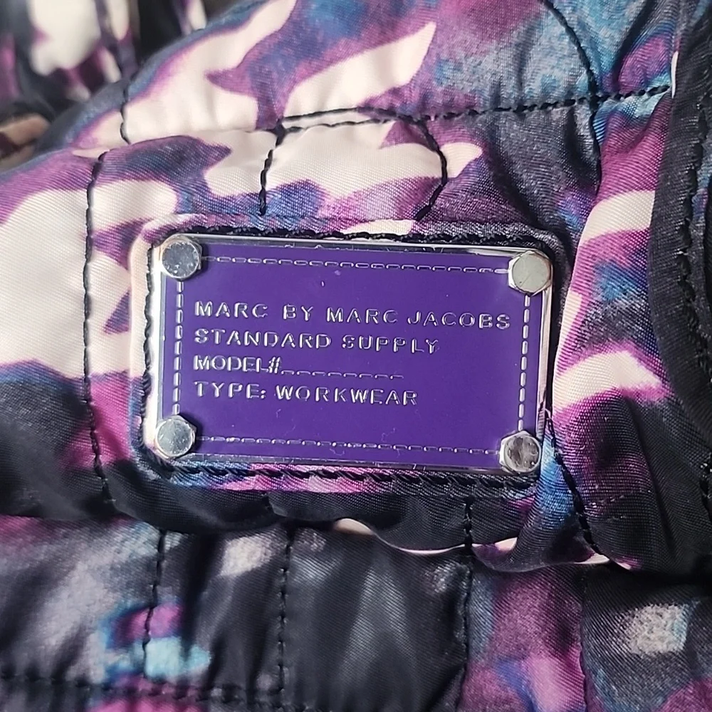 MARC by Marc Jacobs Pretty Nylon Eliz-A-Baby Diaper Bag, Black & Purple Multi